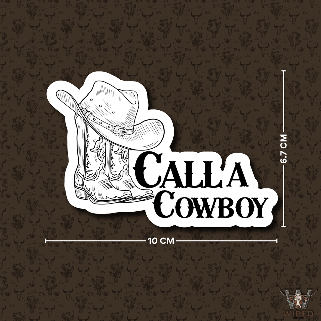 "Call a Cowboy" Western Decal