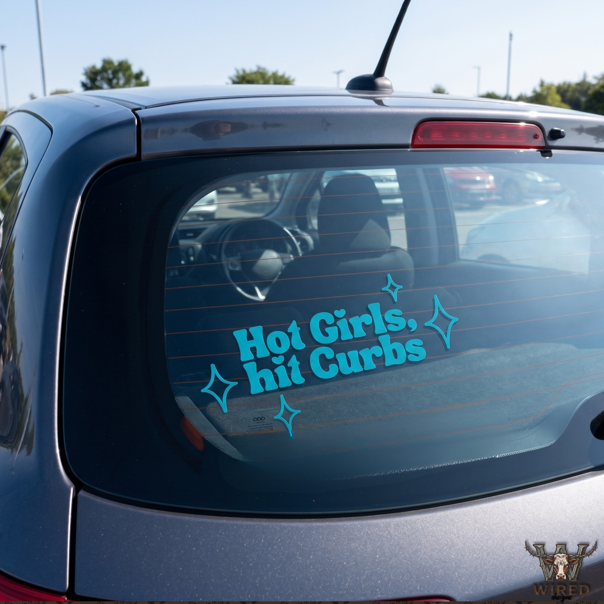 "Hot Girls Hit Curbs" Vinyl Decal