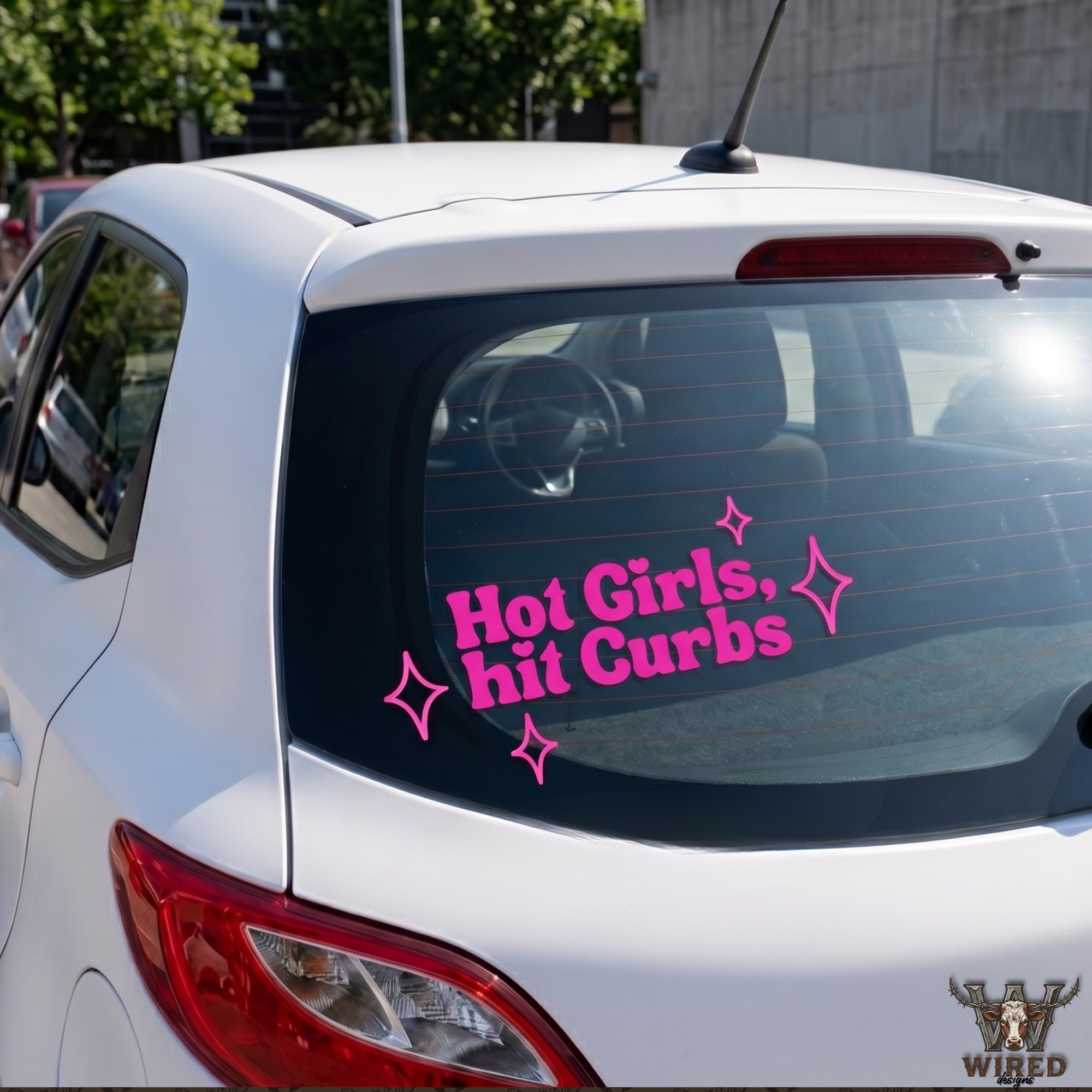 "Hot Girls Hit Curbs" Vinyl Decal